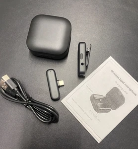 Wireless Lavalier Microphone Type-C with Charging Case, Plug & Play 2.4G Lapel - Picture 1 of 2