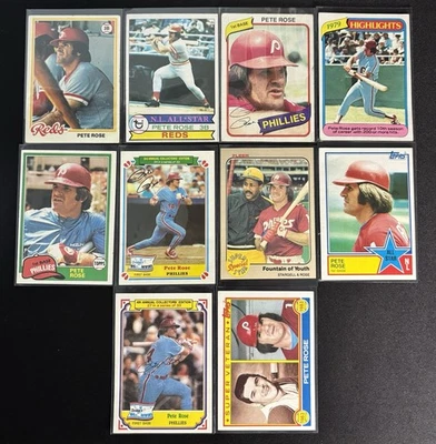 Lot of 10 different PETE ROSE Cards from 1978-1984 - Image 1 of 4