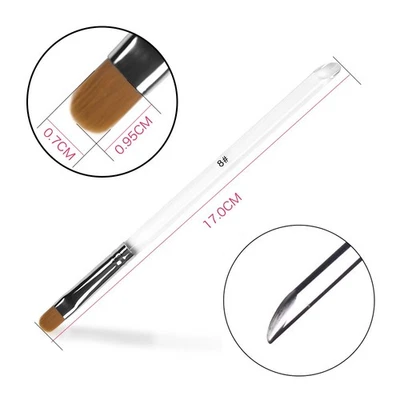KADS 2Pcs UV Gel Nail Brush Round Head Builder Art Extension Manicure Tool Size 6 8