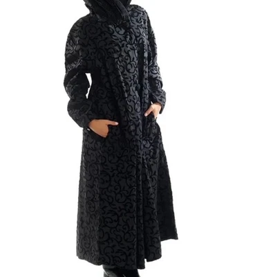 Abrigo de Lluvia Mycra Pac Donatella Negro Terciopelo Capucha Desplazamiento Talla 1 S M $465 Maxi Foto 1 de 4