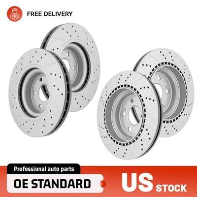 Juego de rotores de freno perforados delanteros y traseros para Mercedes-Benz GLK250 GLK350 2013-2015 Foto 1 de 4