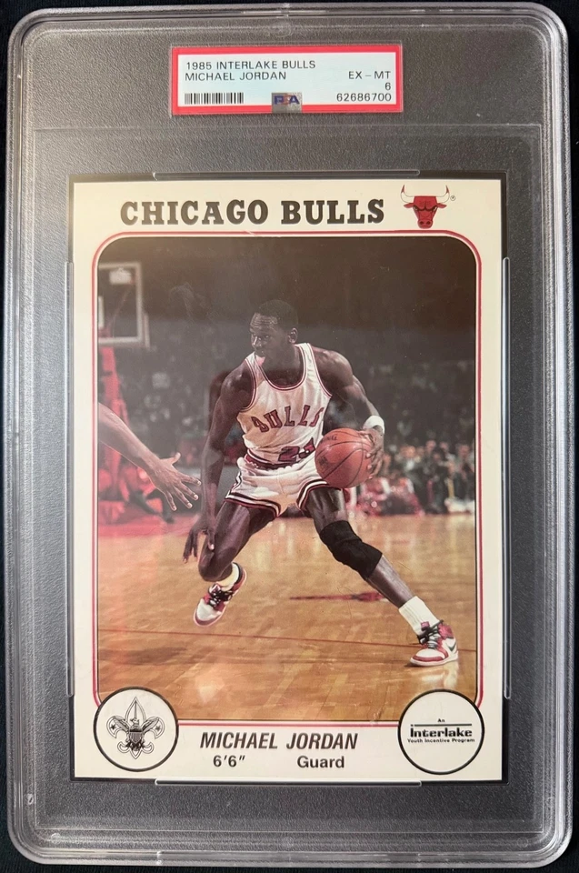 1985 INTERLAKE BULLS MICHAEL JORDAN ROOKIE RC PSA 6 - Image 1 of 2