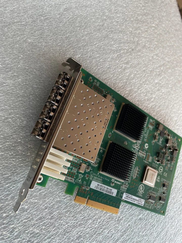 QLogic QLE2564 4-Port 8GB HBA CARD  H/PROFILE 4x 8Gbs SFP's inc QLE2564-WB - Image 1 of 1