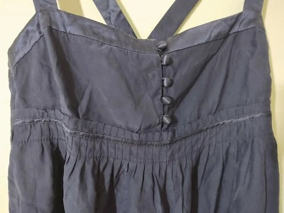 J CREW Women's Size 10 "Eliza" Navy Blue 100% Silk Empire Waist Dressy Camisole - Image 1 of 4