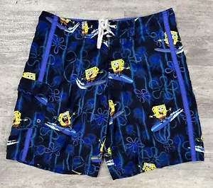 Vintage Nickelodeon Spongebob Squarepants Board Shorts Mens 36x9 Swim Trunks Y2K - Picture 1 of 6