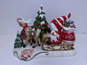 Blue Sky Clayworks Heather Goldminc Keramik Weihnachtswichtel Teelicht Neu mit Etikett RAR! - Bild 1 von 11