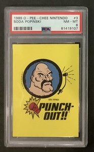 1989 opc nintendo #3 soda popinski rc; mike tyson punch out PSA 8 NES  POP 1, 0^