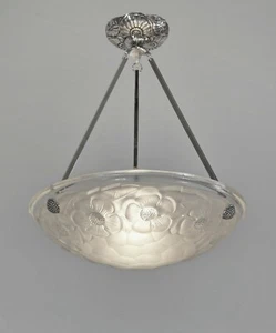 DEGUE & JAMAIN French 1930 art deco pendant . chandelier lamp muller era France - Picture 1 of 12