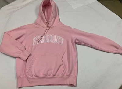 MV SPORT Vermont Rosa Sudadera con Capucha Peso Pesado Sudadera Bolsillo Mujer’s Talla L Foto 1 de 4
