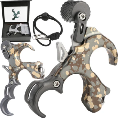 Compound Bow Release Aids Trigger 3 4 Finger Grip Thumb Button Archery Hunting - Image 1 of 4