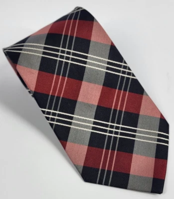 Галстук шелковый Merona красный серый черный белый клетчатый геометрический мужской галстук 58 x 3,25 - Изображение 1 из 4