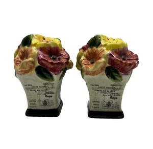 Französisches Land Blumenstrauß Salz & Pfefferstreuer mit Stopfen Vintage CIC - Bild 1 von 7