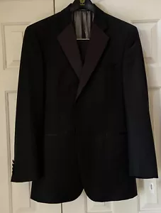 NWT Mens COPPLEY Black Striped TUXEDO SUIT 32W32L 100% WOOL 38672 *READ DESCRIPT - Picture 1 of 12