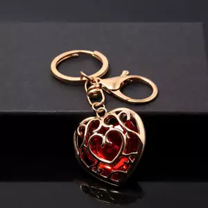 Zelda Hollow Heart Keyring Crystal Hearts Stones Keychain Link Hollow Heart Gift - Picture 1 of 4