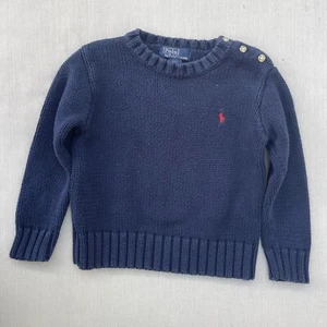POLO By Ralph Lauren Unisex Navy Pullover Sweater Size 4 Boys or Girls - Picture 1 of 12