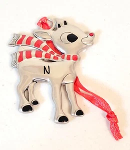 Hallmark Rudolph the Red Nosed Reindeer Initial N Metal Ornament NEW - Picture 1 of 2