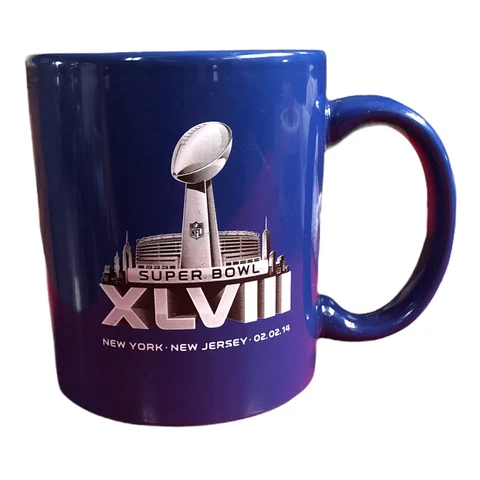 Blue 2014 Super Bowl XLVIII  Coffee Mug Cup the NY/NJ Northeast Super Bowl Cover