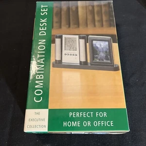 Combination Desk Set With Thermometer, Calendar, Clock & Photo Frame New NOS - Picture 1 of 5