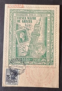 SPAIN 1950 1ST DAY COIN ON STAMP ON STAMP POST CARD STAMPS ON STAMPS 19607 - Picture 1 of 1
