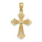 Ladies 14K Yellow Gold Passion Textured Crucifix Cross Religious Charm Pendant