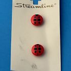 Streamline Vintage Ladybug Buttons Set Of 2 