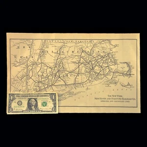 1920s NEW YORK NEW HAVEN & HARTFORD Railroad Map Antique New Haven Railroad Map - Picture 1 of 9