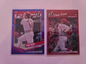 2023 Donruss Pete Rose Lot X2 (Blue Holo #182 & Red Holo #259) Cincinnati Reds - Picture 1 of 2