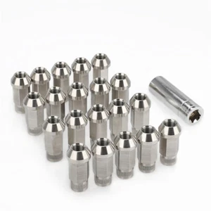 20×Car M12*1.5 Stainless Steel Wheel Nuts Lug Nut Universal Hex 19mm Length 50mm - Picture 1 of 13