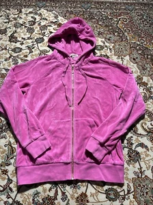 Juicy Couture Adult Extra Small Pink Jacket Velour Logo Drawstrings - Picture 1 of 11