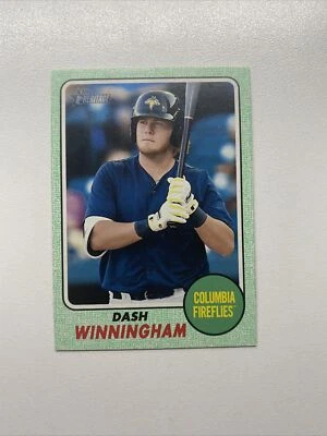 2017 Topps Heritage Minors Dash Winningham 122 Green Parallel /50 New York Mets - Image 1 of 2