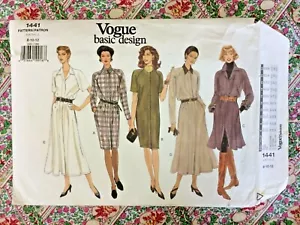 Vogue Sewing Pattern 1441 Vogue Basic Designs Sz 8-10-12 Unused,Uncut & FF - Picture 1 of 7