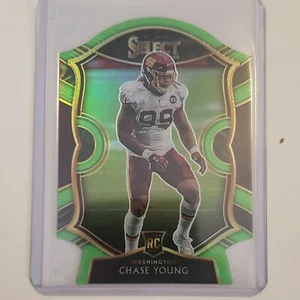 2020 Select Football Chase Young Neon Green Die Cut SP RC Card Rookie - Picture 1 of 11