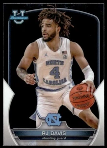 2022-23 Bowman Chrome University RJ Davis Carolina del Norte tacones de alquitrán #10 - Imagen 1 de 2