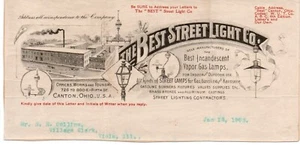 1903 Billhead top for the Best Street Light Co Canton Ohio - Picture 1 of 1