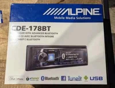 Autoradio Alpine CDE-178BT 4x50W, 3 PreOuts 4V, CD MP3 Bluetooth USB Aux-In - Immagine 1 di 4