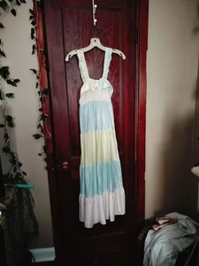 Vintage I-C Nightgown Girls Sz 10 Pastel Colors Silky Lightweight 1970's - Picture 1 of 13