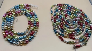 antique Japan mercury glass bead christmas garland Two Strands - Picture 1 of 13