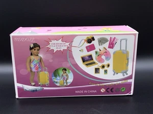 12 Pcs Doll Suitcase Luggage Travel Play Set For Girl 18 Inch Doll New! - Picture 1 of 2