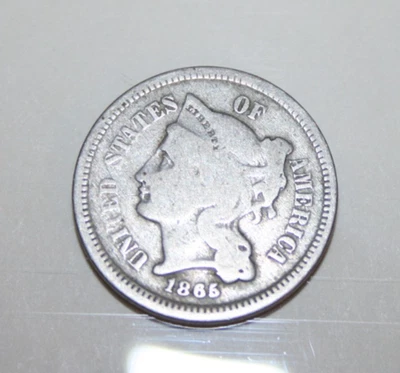 1865 US Three Cent Nickel - Image 1 of 2