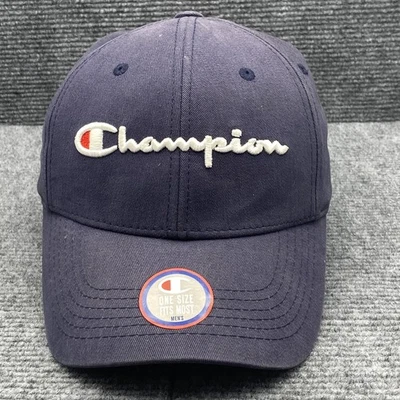 Gorra Champion Spellout Strapback azul bordado ropa deportiva logotipo para hombre Foto 1 de 4