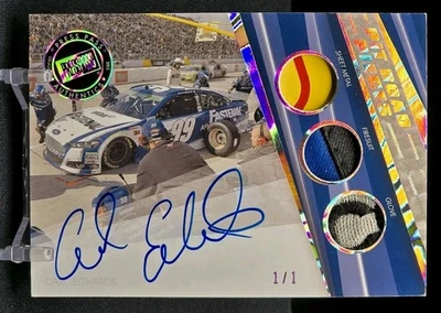 CARL EDWARDS 2015 Press Pass RACE-USED PIT ROAD PIECES AUTO SN# 1/1 2025 HOF!!! - Image 1 of 4