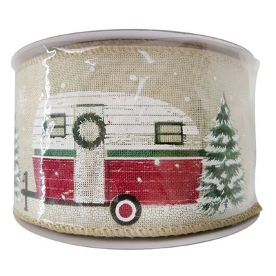 Cámper de cinta de 2,5" Homespun Holiday, regalo de vacaciones de Navidad en casa de 8 yardas Foto 1 de 2