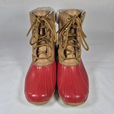 Botas de lluvia de invierno Sperry Top Sider para mujer rosa tostado forradas de encaje cálidas 6,5 Foto 1 de 4