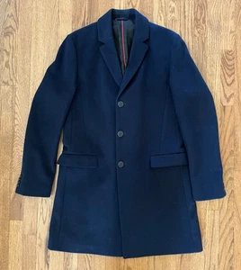 HUGO BOSS Men's Wool Cashmere Blue Slim Fit Coat 40R Jacket - Picture 1 of 12