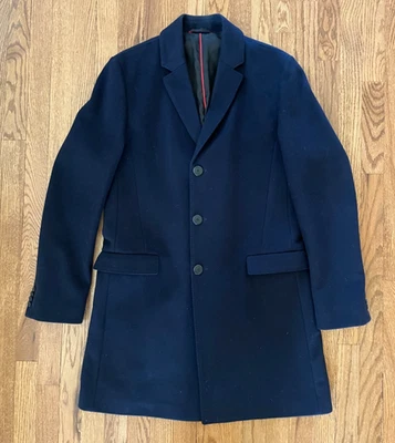 HUGO BOSS Men's Wool Cashmere Blue Slim Fit Coat 40R Jacket - Image 1 of 4