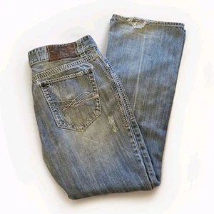 Rock & Roll Cowboy Jeans Mens 36x32 Double Barrel Bootcut Thrashed Distressed - Picture 1 of 15