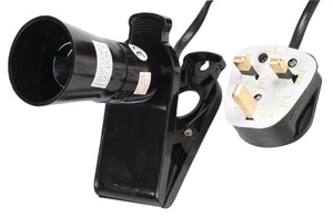 PRO ELEC - Pemegang Lampu Lekap dengan Kabel Mains 2m Hitam - Picture 1 of 1