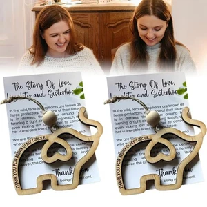 With Story Card Sisterhood Elephant Ornaments for Sisters Friends - Picture 1 of 6