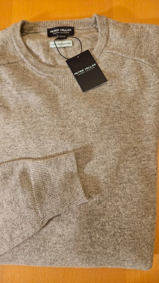 Suéter PETER MILLAR Corona Artesanal Cachemira Flexible Gris Vendaval - Precio de venta sugerido por el fabricante $548.0 Foto 1 de 4