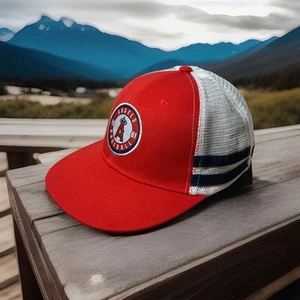 MLB LA ANGELS CAP/HAT RED/WHITE/BLUE TRUCKERS STYLE WITH MESH BACK SNAPBACK - Picture 1 of 12